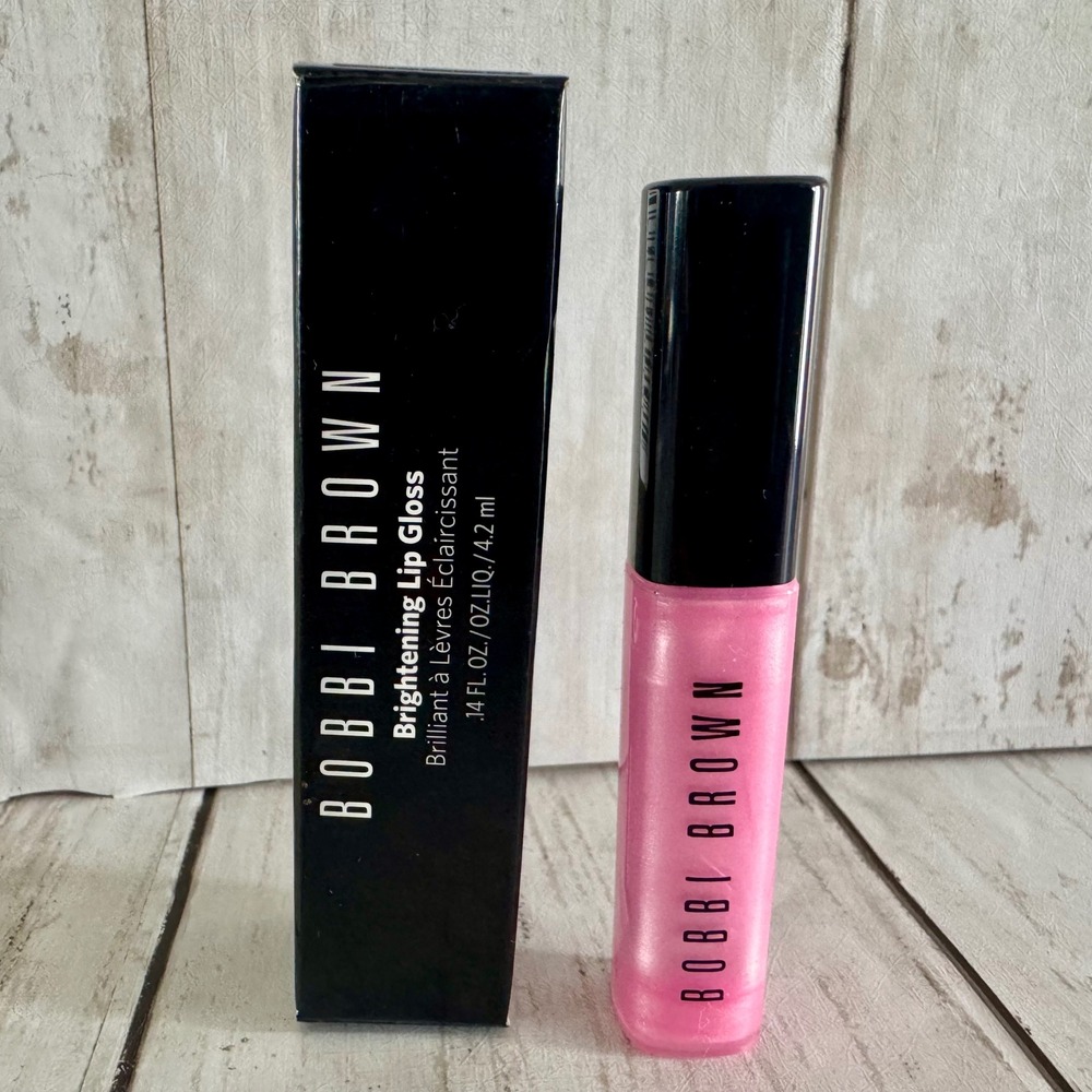 RARE Bobbi Brown Brightening Lip Gloss Pink Lilac 4 Shimmer 0.14 oz New Box